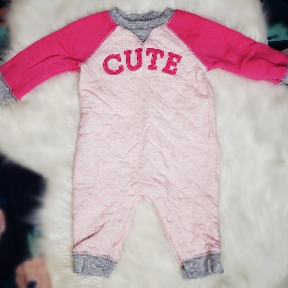 Gymboree One Piece Baby Outfit Pink & Gray
